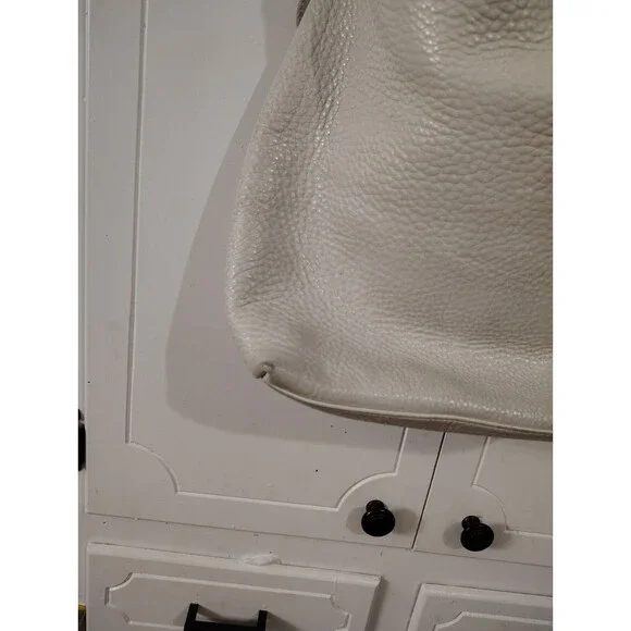 Dooney and Bourke Dillen Pocket Sac handbag Leather  Ivory purse Tote Bag Read - Picture 6 of 12